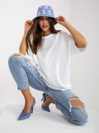 Bluzka damska z krótkim rękawem, biała, May By Shining Star