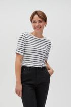 Bluzka damska z krótkim rękawem, biała, Moodo