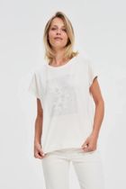 Bluzka damska z krótkim rękawem, biała, Moodo