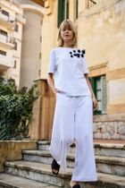 Bluzka damska z krótkim rękawem, biała, Moodo