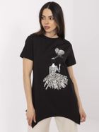 Bluzka damska z krótkim rękawem, czarna, Calimera