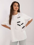 Bluzka damska z krótkim rękawem, ecru, Lakerta