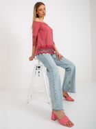 Bluzka damska z krótkim rękawem, różowa, Lakerta