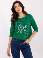 Bluzka damska z krótkim rękawem, zielona, Calimera