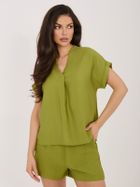 Bluzka damska z krótkim rękawem, zielona, Sublevel