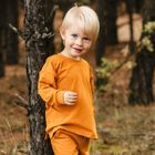 Bluzka dziecięca z długim rękawem, musztardowa, Eevi