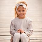 Bluzka dziewczęca z długim rękawem, beżowa, Eevi