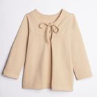 Bluzka dziewczęca z długim rękawem, beżowa, Nicol