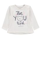 Bluzka dziewczęca z długim rękawem, biała, Bellybutton