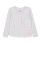Bluzka dziewczęca z długim rękawem, biała, Esprit
