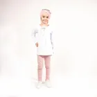 Bluzka dziewczęca z długim rękawem, biała, Nicol