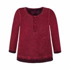 Bluzka dziewczęca z długim rękawem, bordowa, Kanz