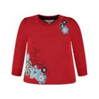 Bluzka dziewczęca z długim rękawem, czerwona, Kanz