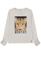 Bluzka dziewczęca z długim rękawem, ecru, Tom Tailor