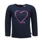 Bluzka dziewczęca z długim rękawem, granatowa, Lief