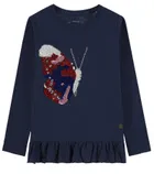 Bluzka dziewczęca z długim rękawem, granatowa, Tom Tailor