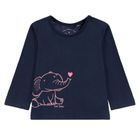 Bluzka dziewczęca z długim rękawem, granatowa, Tom Tailor