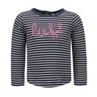 Bluzka dziewczęca z długim rękawem, granatowo-szara, Lief