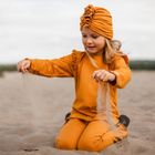 Bluzka dziewczęca z długim rękawem, musztardowa, Eevi