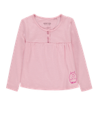 Bluzka dziewczęca z długim rękawem, różowa, Esprit