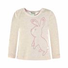 Bluzka dziewczęca z długim rękawem, różowa, Kanz