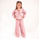 Bluzka dziewczęca z długim rękawem, różowa, Nicol