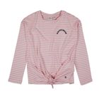 Bluzka dziewczęca z długim rękawem, różowo-biała, Tom Tailor