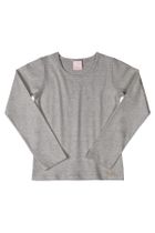 Bluzka dziewczęca z długim rękawem, szara, Quimby