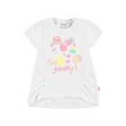 Bluzka dziewczęca z krótkim rękawem, biała, Kanz