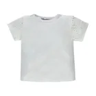 Bluzka dziewczęca z krótkim rękawem, biała, Kanz