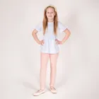 Bluzka dziewczęca z krótkim rękawem, biała, Nicol