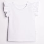 Bluzka dziewczęca z krótkim rękawem, biała, Nicol