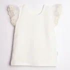 Bluzka dziewczęca z krótkim rękawem, ecru, Nicol