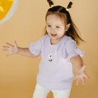 Bluzka dziewczęca z krótkim rękawem, fioletowa, Eevi