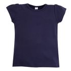Bluzka dziewczęca z krótkim rękawem, granatowa, Pinokio
