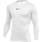 Bluzka termoaktywna męska z długim rękawem, biała, Nike