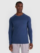 Bluzka treningowa męska z długim rękawem, granatowa, 4F