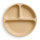 Bocioland, silikonowy talerzyk z przyssawkami i przegródkami, beżowy