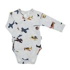 Body chłopięce z długim rękawem, szare, Nicol