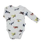 Body chłopięce z długim rękawem, szare, Nicol