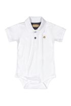 Body chłopięce z krótkim rękawem, kołnierzyk, białe, Up Baby