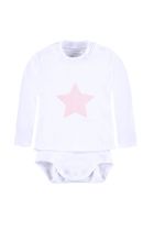Body dziewczęce z długim rękawem, bawełna organiczna, białe, Bellybutton