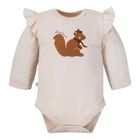 Body dziewczęce z długim rękawem, beżowe, Eevi