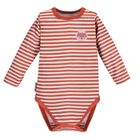Body dziewczęce z długim rękawem, pomarańczowe, paski, Eevi