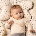 Body dziewczęce z długim rękawem, prążkowane, różowe, Nicol