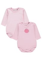 Body dziewczęce z długim rękawem, różowe, zestaw, 2 szt., Bellybutton