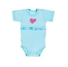 Body dziewczęce z krókim rękawem, turkusowe, Eevi