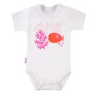 Body dziewczęce z krótkim rękawem, białe, rafa koralowa, Eevi