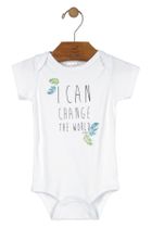 Body niemowlęce z krótkim rękawem, białe, Up Baby