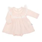 Body sukienka dziewczęca z długim rękawem, różowa, Nicol